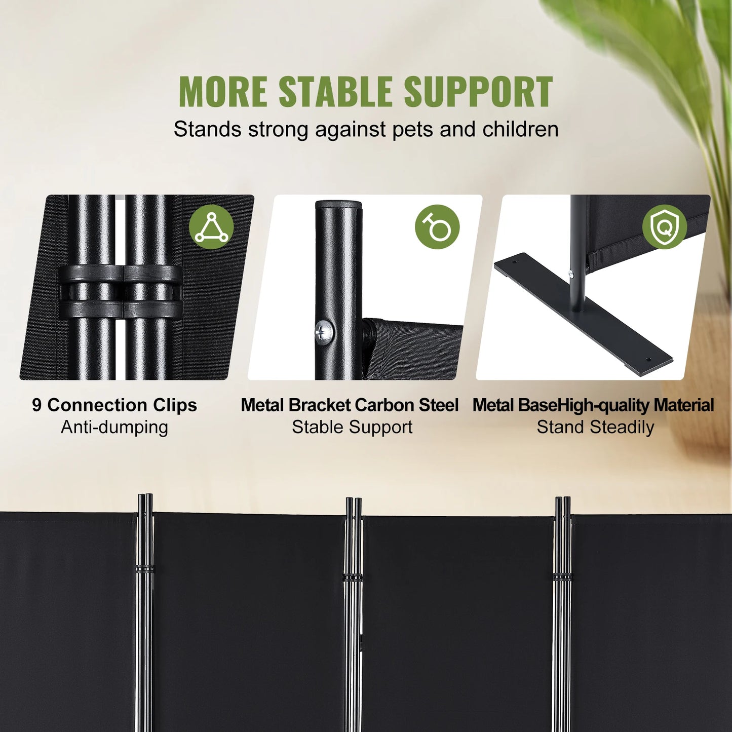 VEVOR 4Panel 5.6ft Room Dividers Adjustable In Size & Height Freestanding & Foldable Privacy Screen Partition for Office Home