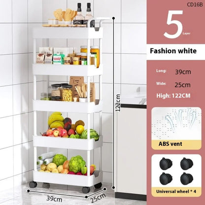 Mobile Storage Rack Trolley Organizer Rolling Storage Cart High Capacity Rack Rolling Cart Bookshelf for Bedroom Bathroom