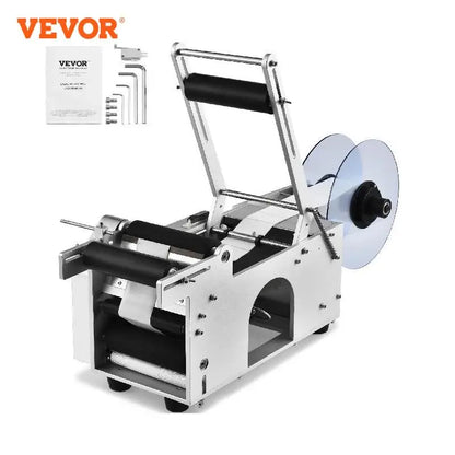 VEVOR Semi-Automatic Round Bottle Labeling Machine 20-50pcs/min Electric Label Applicator for Bottles Diameter 0.78-4.72in
