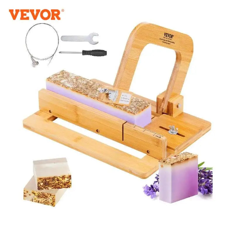 VEVOR Soap Cutter 0-2 inch Adjustable Thickness Bamboo Soap Slicer With Adjustable Stainless Steel Wire Handmade Soap Cutter