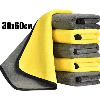 5PCS Automotive Ultra-Fine Fiber Towel Thickened Cleaning Cloth Automotive Washing And Drying Towel Soft And High Absorption