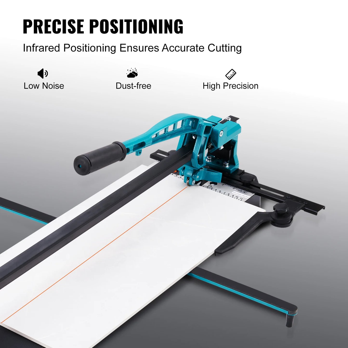 VEVOR Manual Tile Cutter Laser Positioning Single Rails W/ Supporting Feet Professional Push Knife for Cutting Ceramic Porcelain
