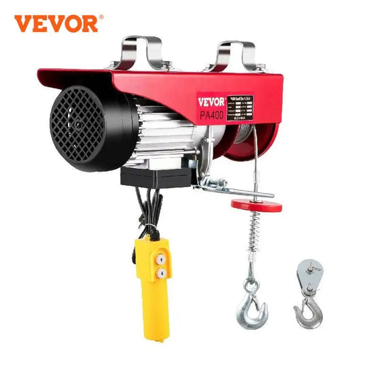 VEVOR 440/880 lbs Electric Hoist Crane New Portable Lifter Overhead Garage Winch with Wired Remote Control Clearance Sale