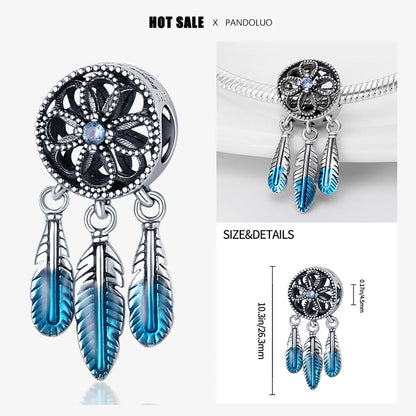 Sterling Silver 925 Devil Eye Charm Owl Miracle Beads Suitable for Pandora Original Bracelet Necklace Accessories Jewelry Gifts