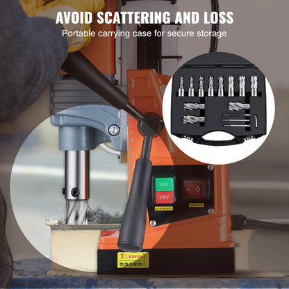 VEVOR Annular Cutter Set 6 pcs13 pcs Weldon Shank Mag Drill Bits 1" / 2" Cutting Depth for Using with Magnetic Drills