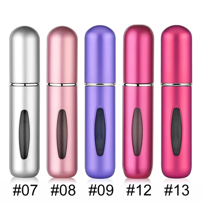 Solid Color 5ml Bottom Flush Rechargeable Perfume Bottle Sprayer Small Portable Cosmetic Refill Perfume