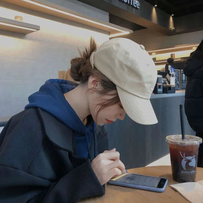 Hat Duck Tongue Versatile Women's Korean Style Cotton Japanese Style Baseball Cap Casual Couple Soft Top Skin-friendly Peaked...