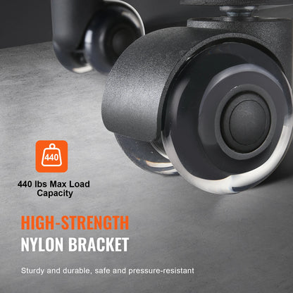 VEVOR 2/3 inch Set of 5 Office Chair Wheels Replacement Computer Gaming Desk Universal Caster for Hardwood Floors and Carpet