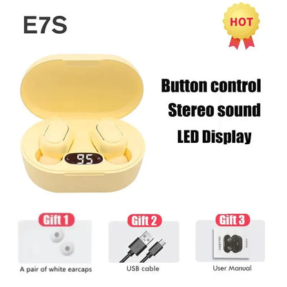 TWS E7S Fone 5.3 Bluetooth Earphones Wireless Headphones Noise Cancelling Earbuds with Mic Wireless Bluetooth Headset for Xiaomi