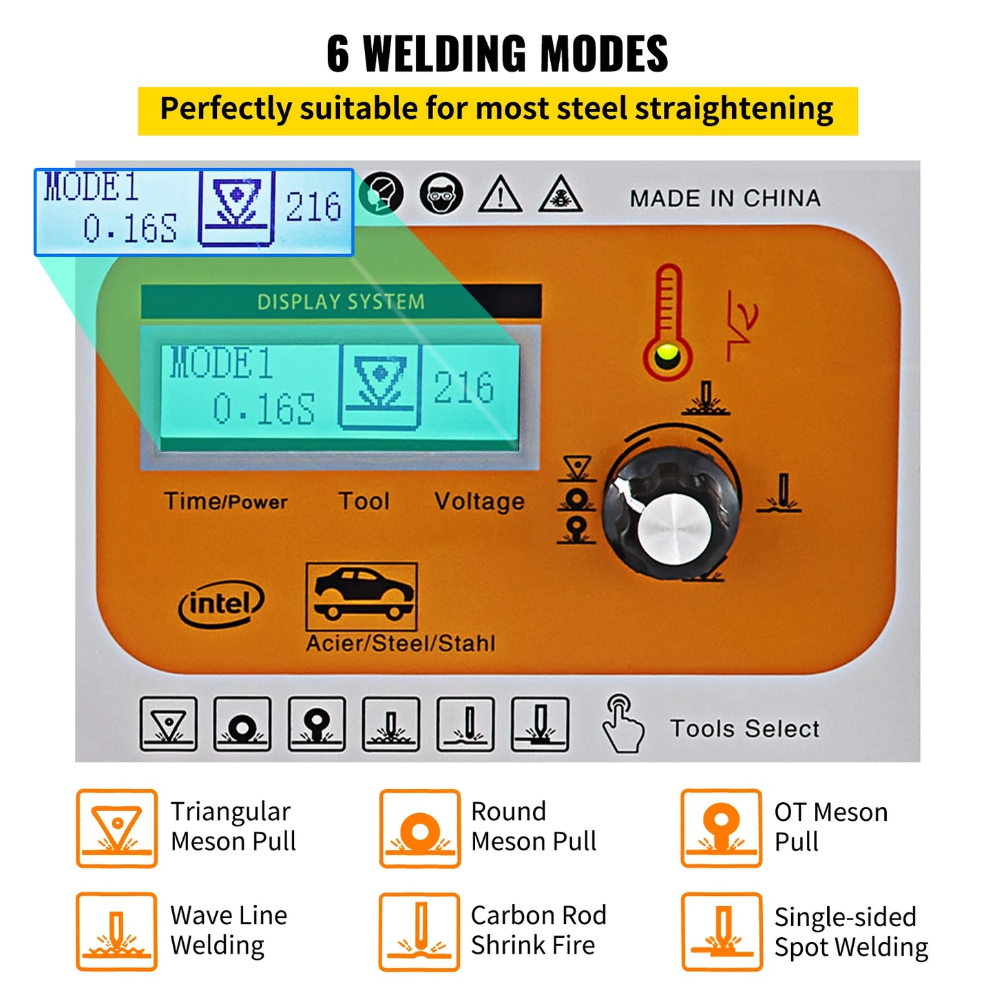 VEVOR Car Sheet Metal Repair Machine3 KW 220 V with 2 Welding Guns 6 Modes Spot Welding Machine with LCD