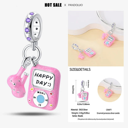 Sterling Silver 925 Devil Eye Charm Owl Miracle Beads Suitable for Pandora Original Bracelet Necklace Accessories Jewelry Gifts