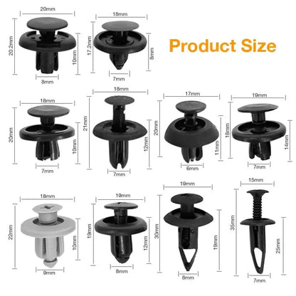 100PCS Automotive Bumper Clip Plastic Rivet Fastener Thrust Retainer Kit General Motors Ford Toyota Honda Chrysler