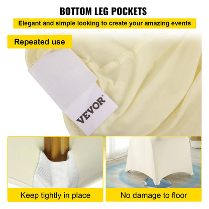 VEVOR 100Pcs Wedding Chair Covers Stretch Polyester Spandex Slipcover Folding Flat Front Chair Covers for Hotel Dining Party