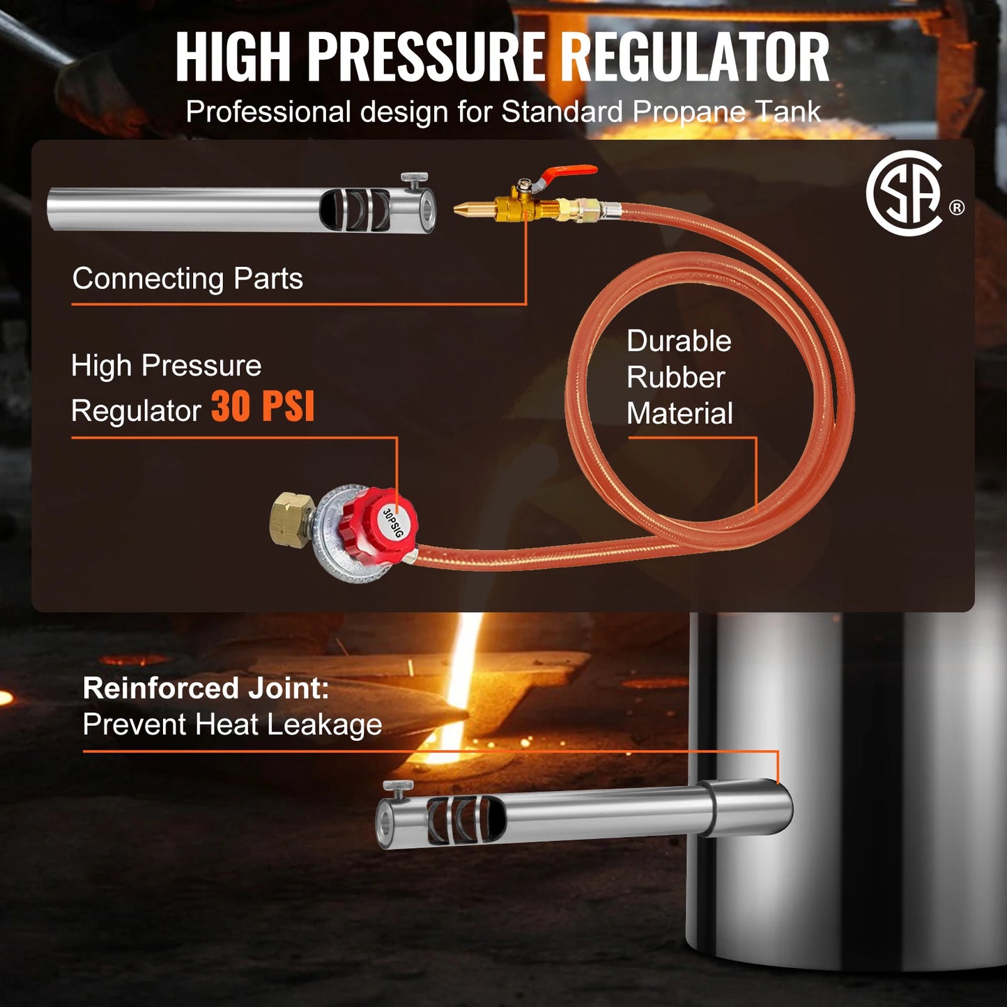 VEVOR 6KG 12KG Metal Melting Furnace Large Capacity Foundry Home Kilns Blacksmithing Forge w/Crucible & Tongs Stainless Steel