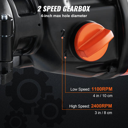 VEVOR 1500W 4in Bit Diamond Core Drill Machine Handheld Concrete Core Drill Rig Wet Stepless Speed Electric Drilling Machine