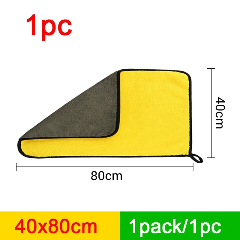 SEAMETAL Microfiber Car Cleaning Towel 600GSM Wash Towels Car Double-Sided Soft Cloth Auto Detailing Care Washing Drying Rags