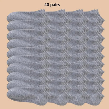 10/40 Pairs Men's Boat Socks Business Sport Sweat Absorption Mature Summer Autumn Solid Color Non Pilling Versatile Ankle Socks