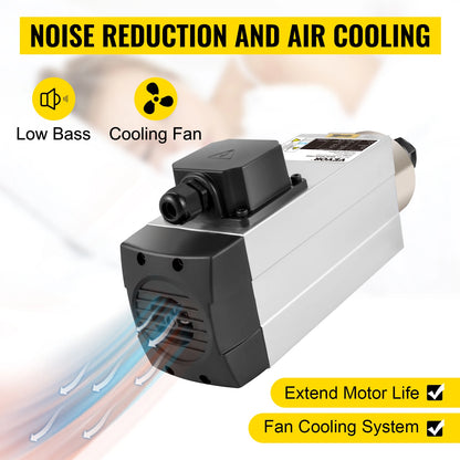 VEVOR Air Cooled Spindle Motor 0.8KW/1.5KW/2.2KW/3KW/ 4KW ER11/ER20/ER25 Collect for CNC Router Engraving Milling Machine Use