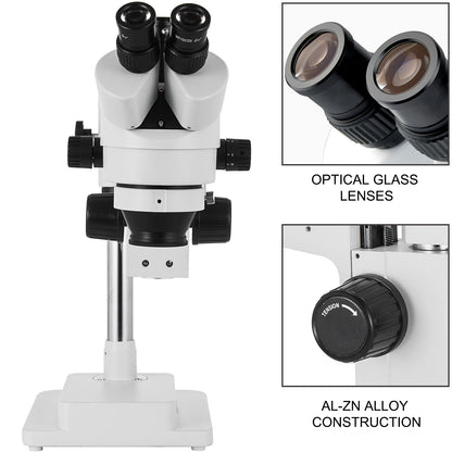 VEVOR 3.5X-90X Trinocular Stereo Digital Microscope 360°Swiveling Simul-Focal Support Camera Connection Lab Optical Instruments