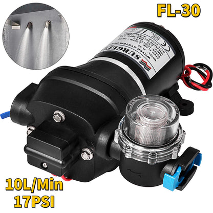 VEVOR 12V Diaphragm Water Pump 10L/Min 17PSI 17L/Min 40PSI High Pressure Automatic Self Priming Misting Booster Pump Car Marine