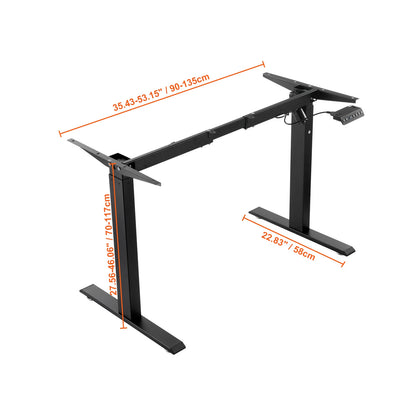 VEVOR Standing Desk Frame Electric Stand Up Computer Desk Legs Ergonomic DIY Workstation Base for Home and Office Black white