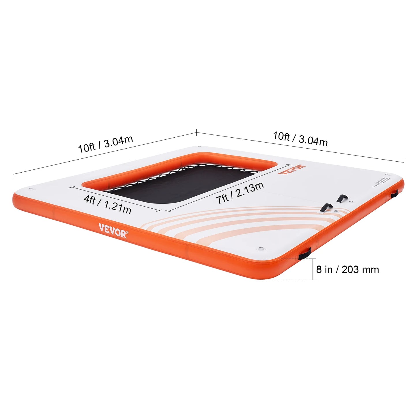 VEVOR Inflatable Floating Dock 10x8FT Non-Slip Water Detachable Ladder Portable Carrying Bag Floating Platform Island Raft