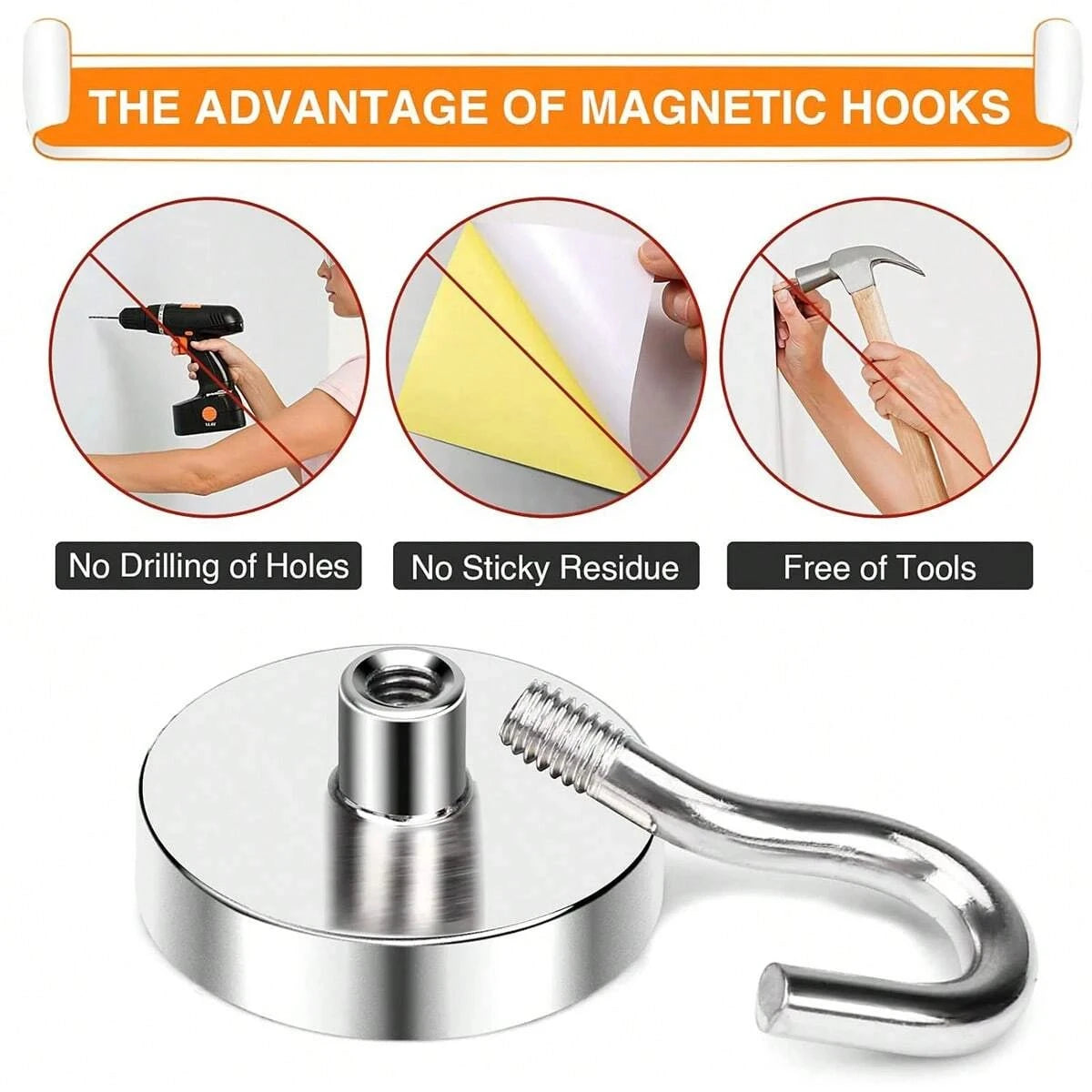 2kg to 12k 1pc small strong neodymium magnet hook, suitable for home kitchens, workplaces, offices, etc