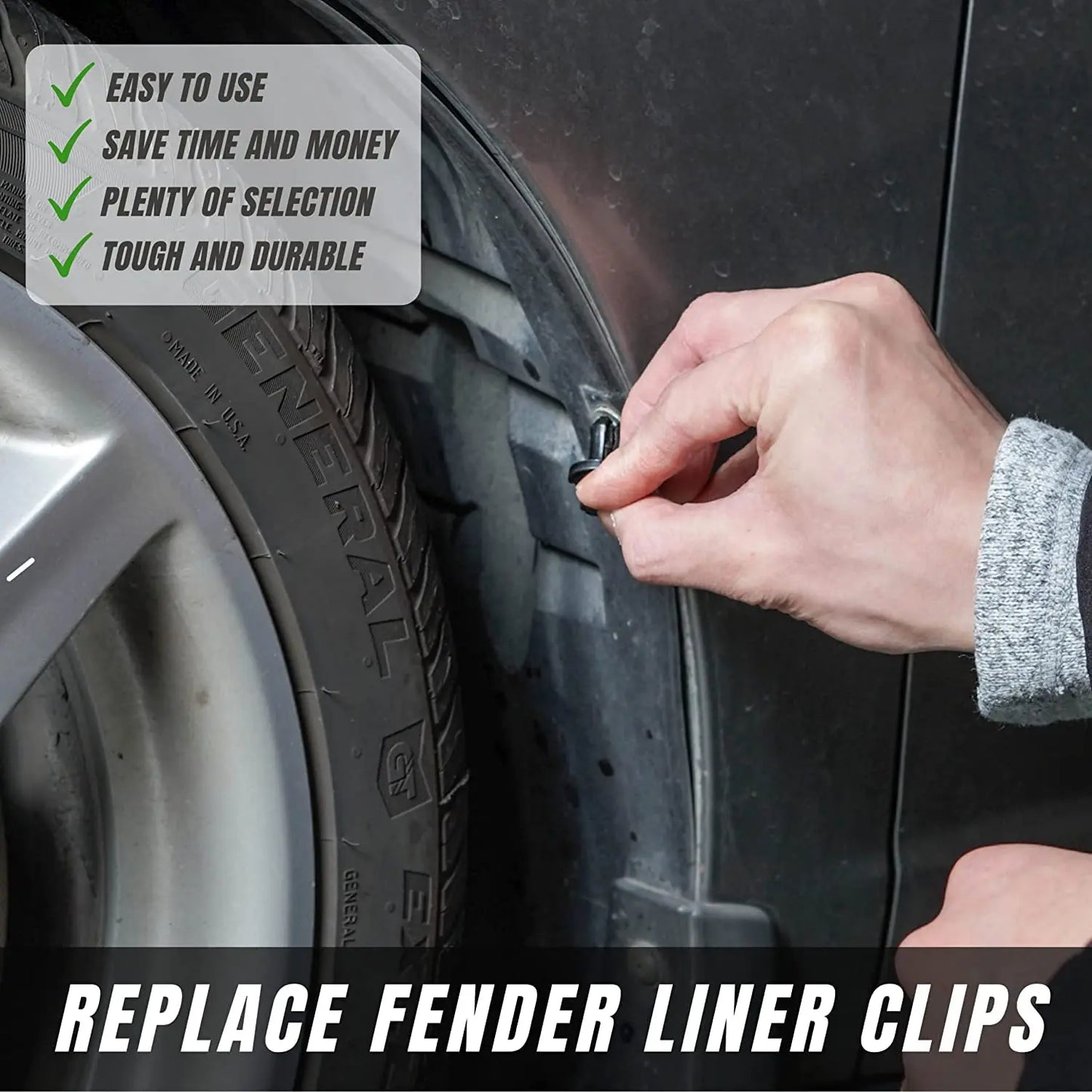 100PCS Automotive Bumper Clip Plastic Rivet Fastener Thrust Retainer Kit General Motors Ford Toyota Honda Chrysler