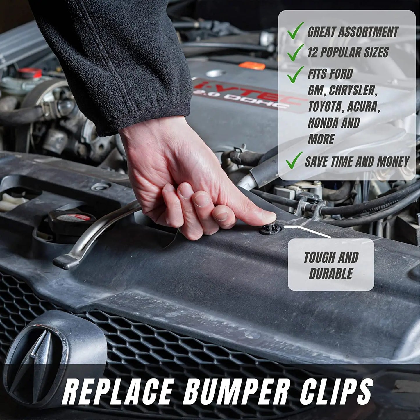 100PCS Automotive Bumper Clip Plastic Rivet Fastener Thrust Retainer Kit General Motors Ford Toyota Honda Chrysler