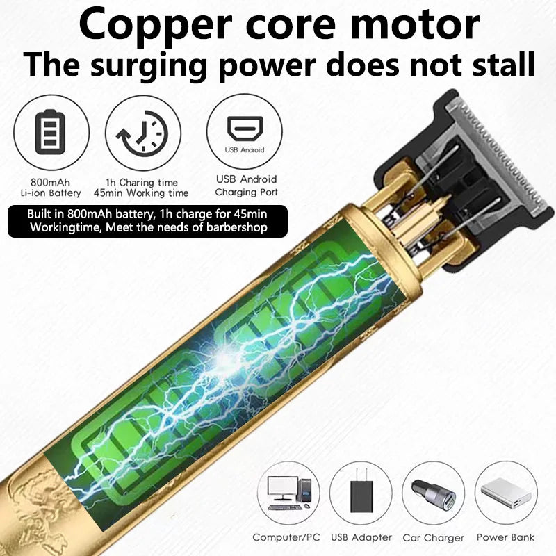 T9 USB Electric Hair Clipper For Men Hair Cutting Machine Rechargeable Man Shaver Trimmer Barber Technical Beard Trimmer