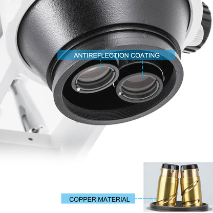 VEVOR 3.5X-90X Trinocular Stereo Digital Microscope 360°Swiveling Simul-Focal Support Camera Connection Lab Optical Instruments