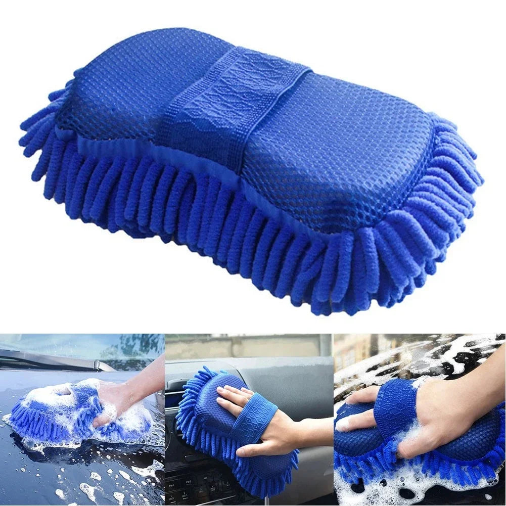 1Pcs Sponge Gloves for Car Washing Chenille Ultra Fine Fiber Cleaning Sponge Scratch Resistant Super Absorbent Cleaning Gloves