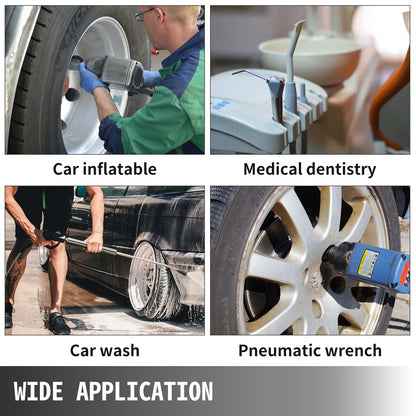 VEVOR 25/60L Air Compressor 110V/240V Silent Oil-Free Air Compressor 750W 1 HP For Home Repair Tire Inflation Whisper Compressor