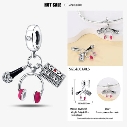 Sterling Silver 925 Devil Eye Charm Owl Miracle Beads Suitable for Pandora Original Bracelet Necklace Accessories Jewelry Gifts