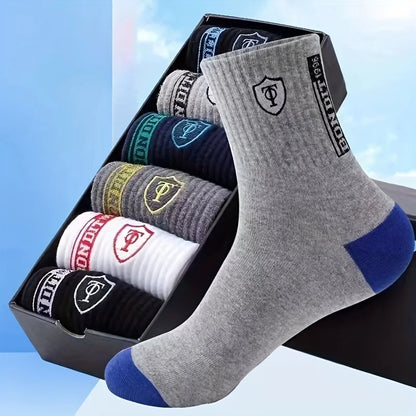 5PCS Set Mens Ultra Breathable Stylish Sports Socks for High Performance Basketball Football Fashion Multipack