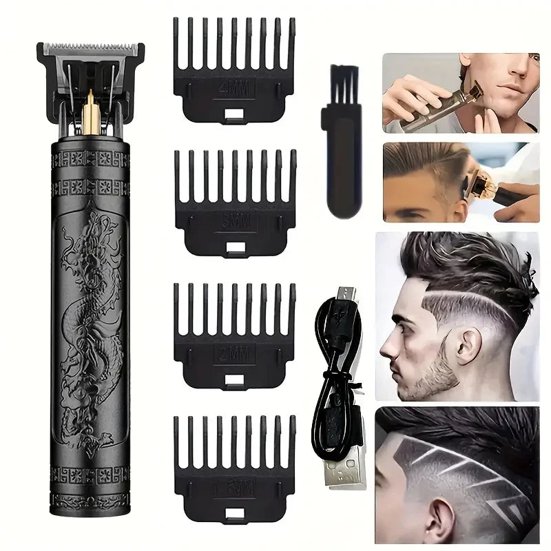 Rechargeable Men's Grooming Set - Electric Shaver, Body Hair Trimmer, Multi-Tooth Wet & Dry Hair Clipper