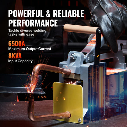 VEVOR Portable Spot Welder 8KVA Handheld Welding Tip Gun Metal Sheet Spot Welding Machine for Stainless Steel Aluminum Sheet