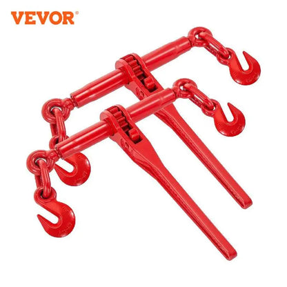 VEVOR 2 Pack Chain Binder Kit Ratchet Load Binder 3/8 - 1/2 Inch 13000LBS Loading Capacity Adjustable Length for Tie Down Haul