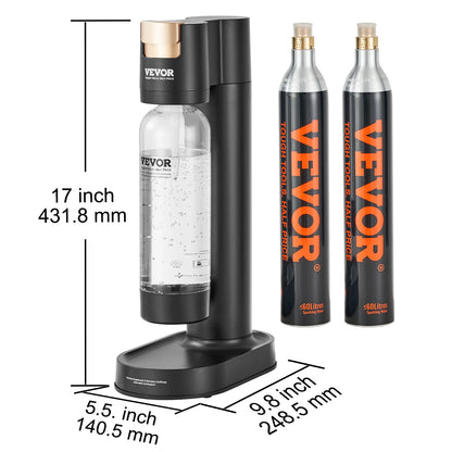 VEVOR Sparkling Water Maker Soda Machine for Home Carbonating Seltzer Water Starter Kit w/ Mainstream Screw-in 60L CO2 Cylinder