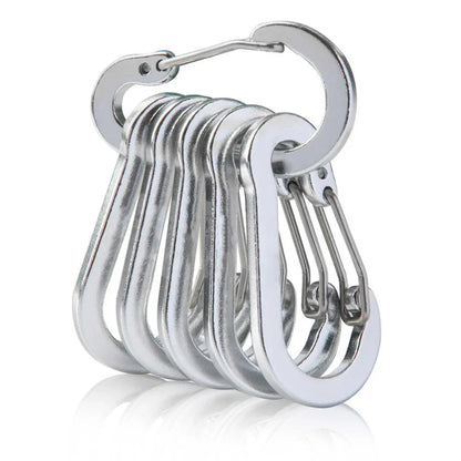 Fishing CC1 6Pcs Aluminum Alloy Carabiner Keychain Outdoor Camping Climbing Snap Clip Lock Buckle Hook Fishing Accessories