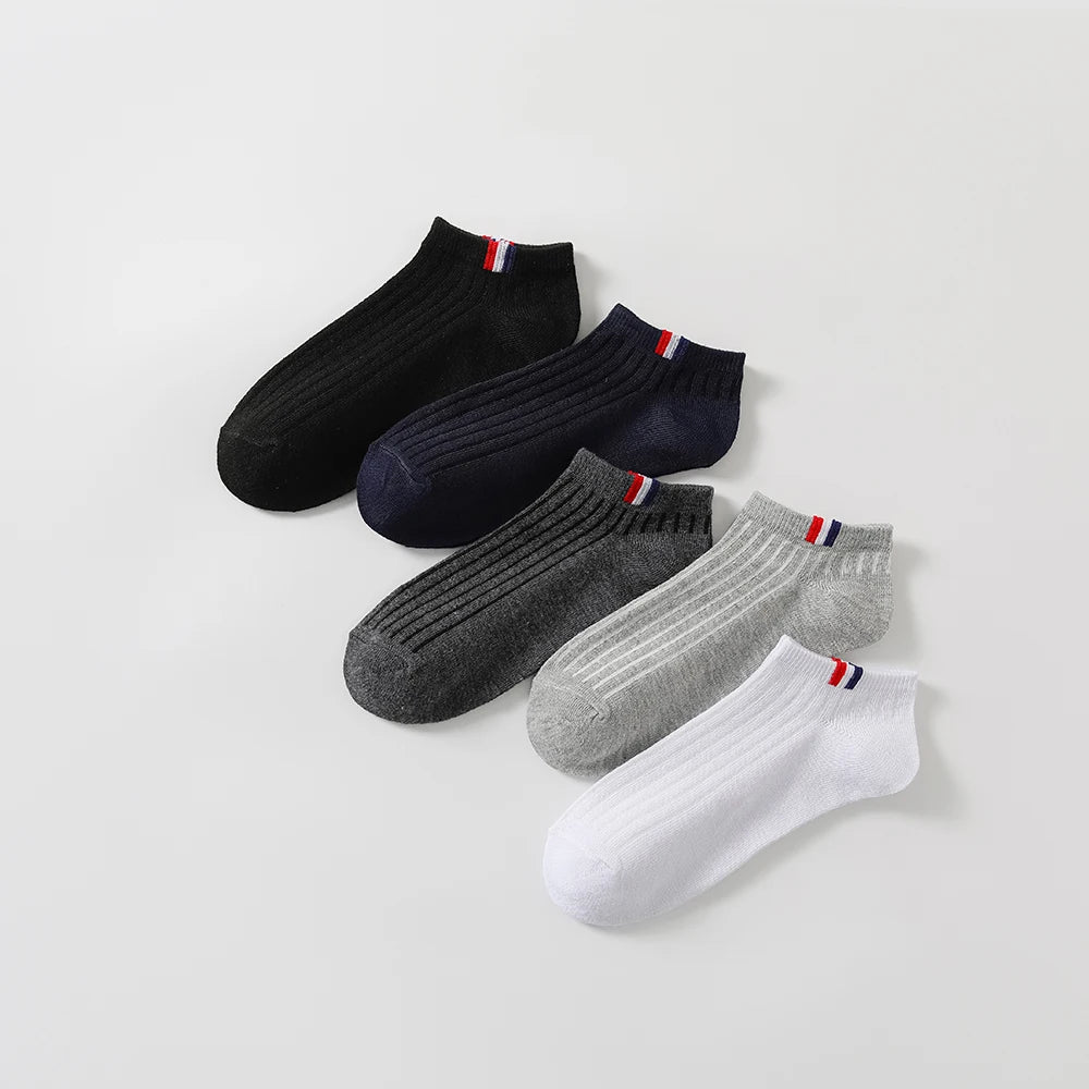 10/40 Pairs Men's Boat Socks Breathable Sweat Absorbing Solid Color Mature Atmospheric High-Quality Men's Business Low Socks