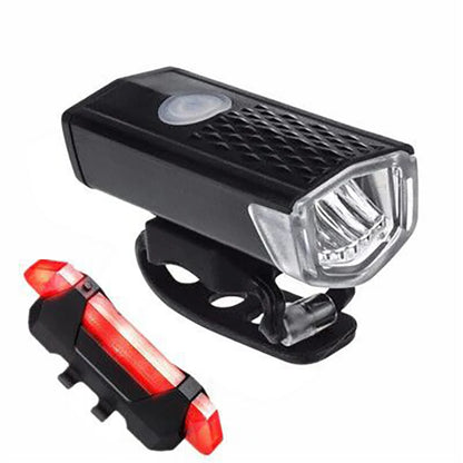 Bike Light Set Front Light with Taillight USB Rechargeable Easy to Install 3 Modes Bicycle Accessories for the Bicycle Road MTB