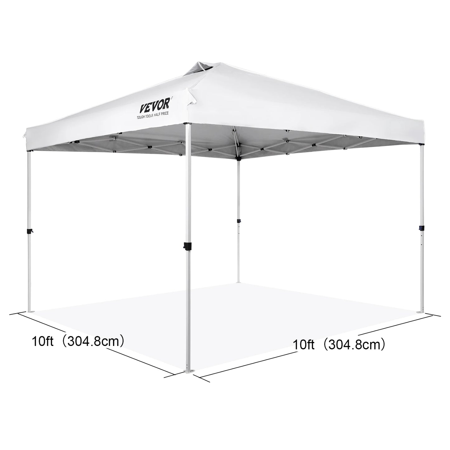 VEVOR Pop Up Canopy Tent 250D PU Silver Coated Tarp with Portable Roller Bag and 4 Sandbags Waterproof and Sun Shelter Gazebo