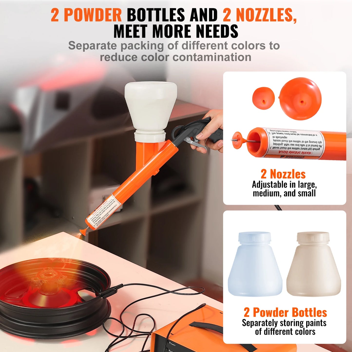 VEVOR 50KV Powder Coating System Electrostatic Output Powder Coating Kit Powder Coating Equipment Home and Commercial Production