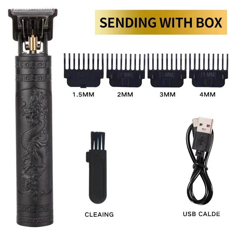 Vintage T9 Electric Hair Cutting Machine Hair Clipper Professional Men Shaver Rechargeable Barber Trimmer for Men Dragon Buddha
