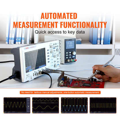 VEVOR 2/4 Channels Desktop Digital Oscilloscope 1GS/S 100MHZ 30 Automatic Measurement Functions for Electronic Circuit Testing
