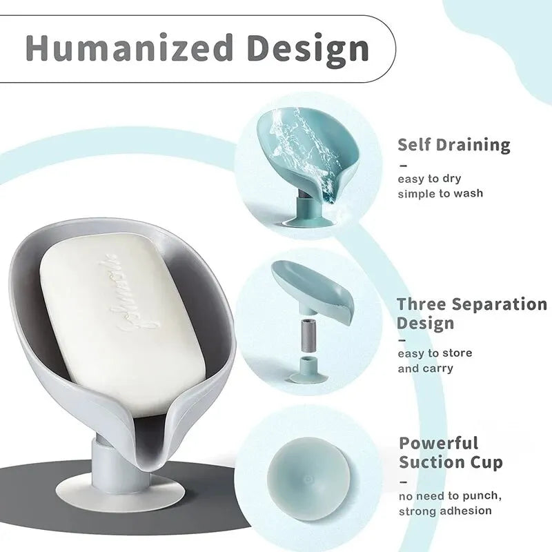 Soap box, soap rack, suction cup, wall-mounted, no punching, no water accumulation, household artifact