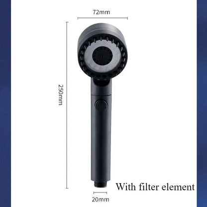 High Pressurized Filter Shower Head 3-mode Adjustable Spray with Massage Brush Rain Faucet Bathroom Accessories