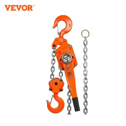 VEVOR Manual Lever Chain Hoist G80 Galvanized Carbon Steel with Weston Double-Pawl Brake Auto Chain Leading & 360° Rotation Hook