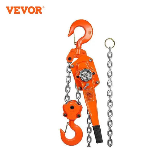 VEVOR Manual Lever Chain Hoist G80 Galvanized Carbon Steel with Weston Double-Pawl Brake Auto Chain Leading & 360° Rotation Hook